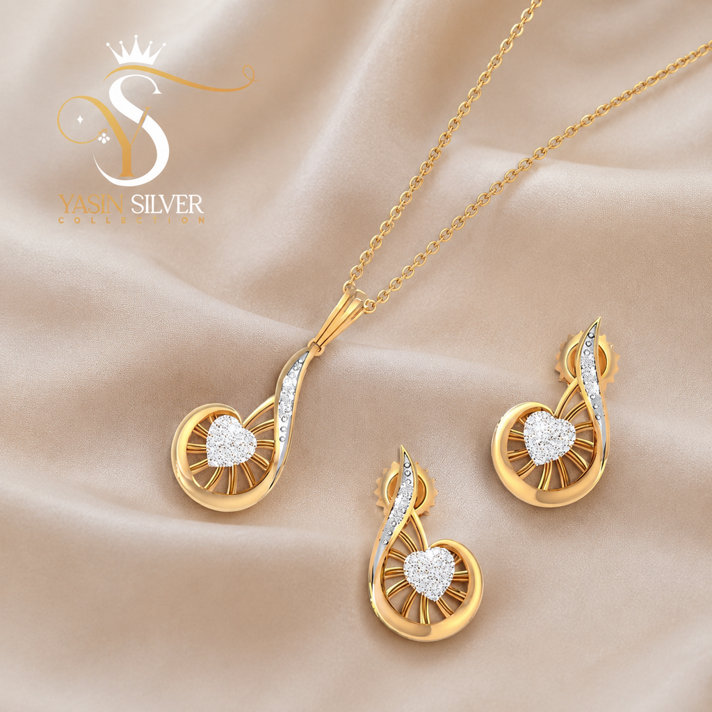 Eternal Heart Gold Pendant Set