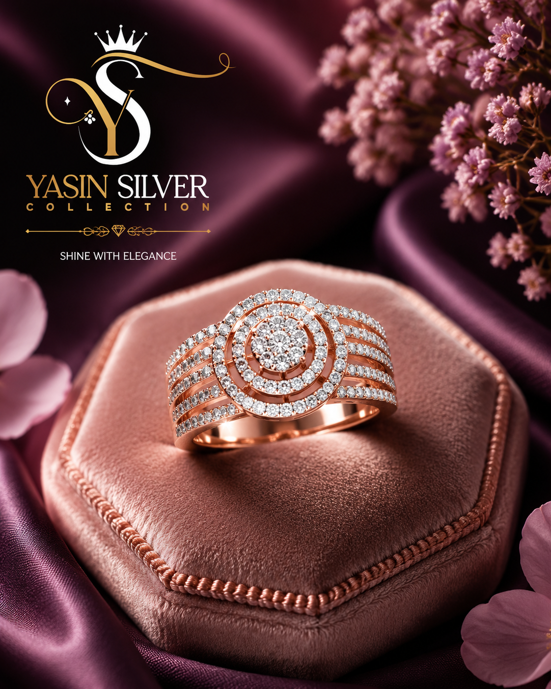 Gold Plated Spiral Zircon Ring