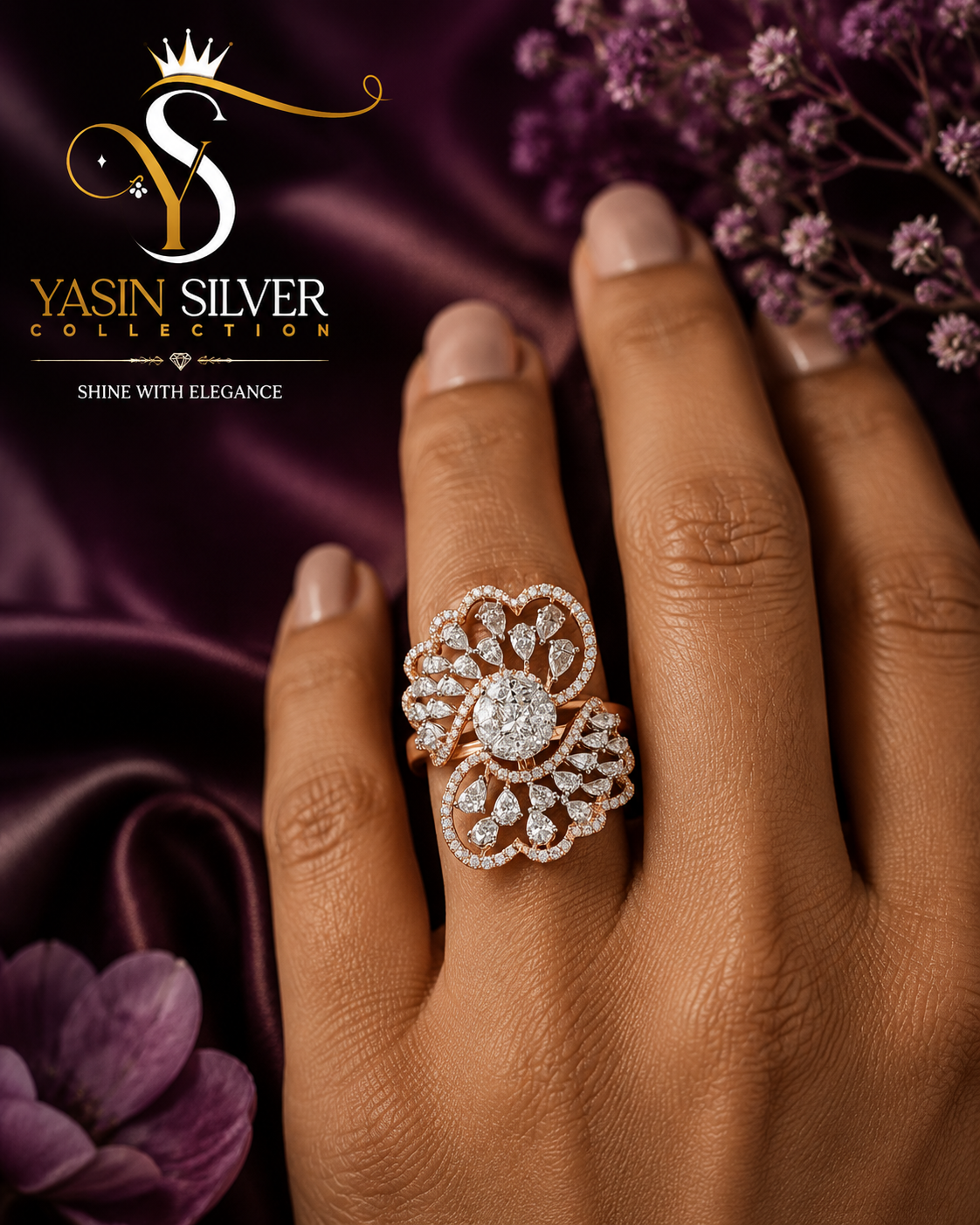 Royal Bloom Crystal Ring