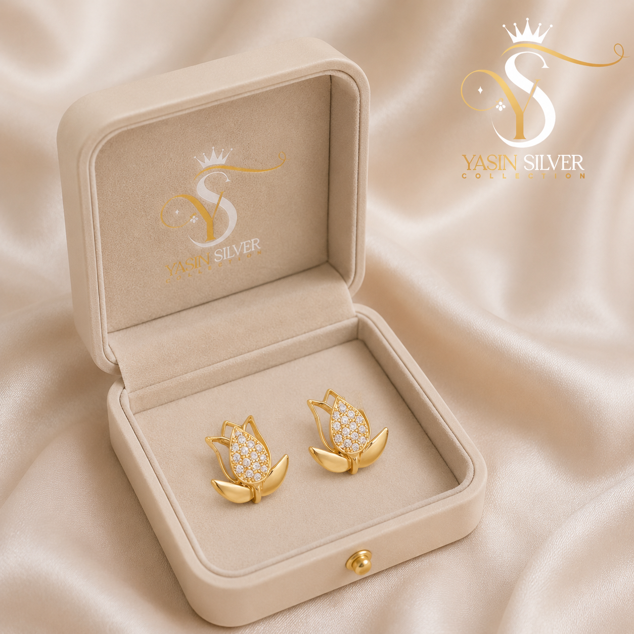 Lotus Glow Stud Earrings