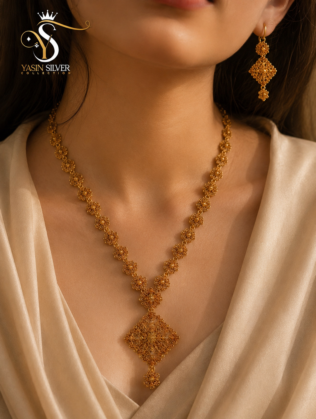 Traditional Floral Necklace Set