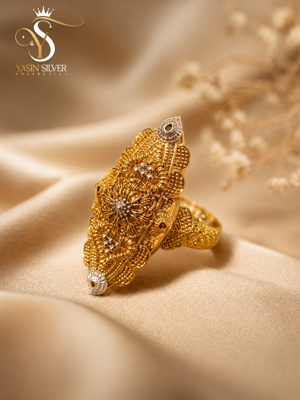 Royal Floral Statement Ring