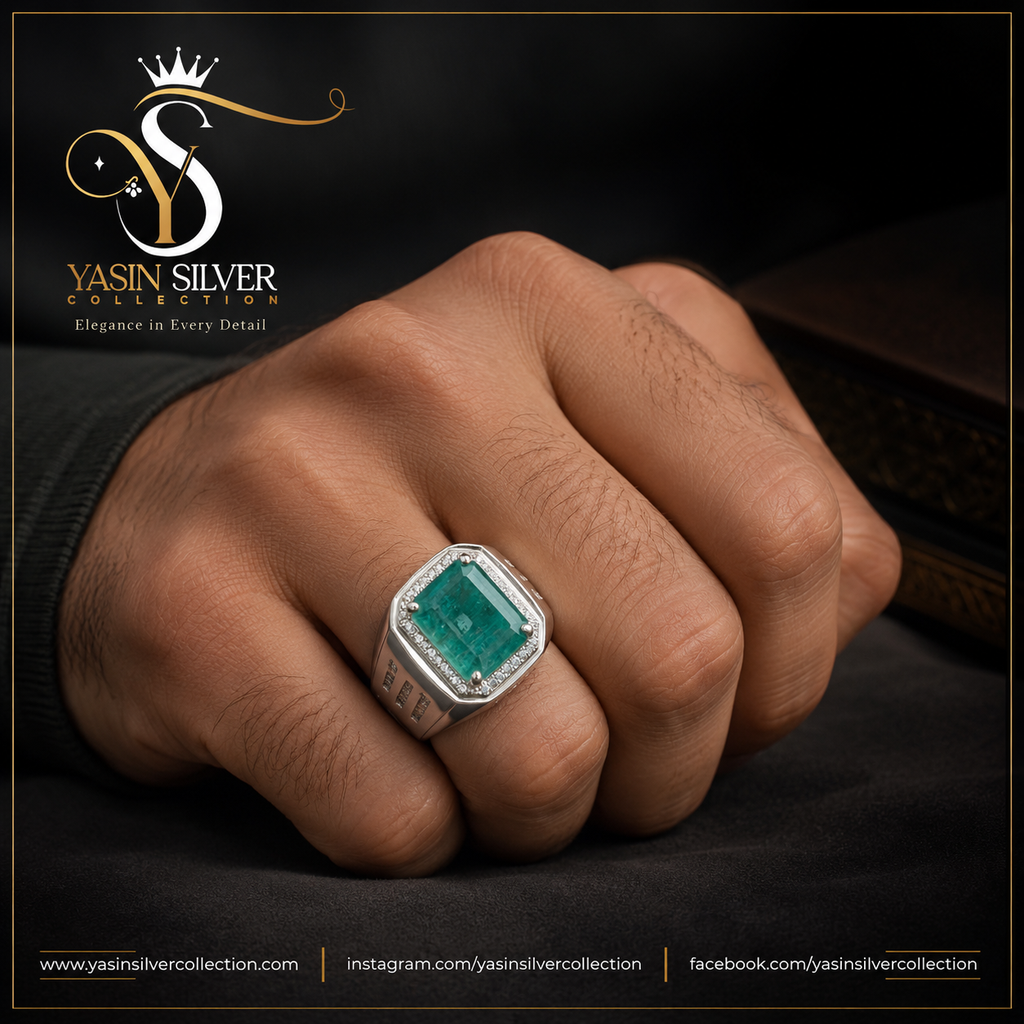 Emerald Stone Men’s Ring