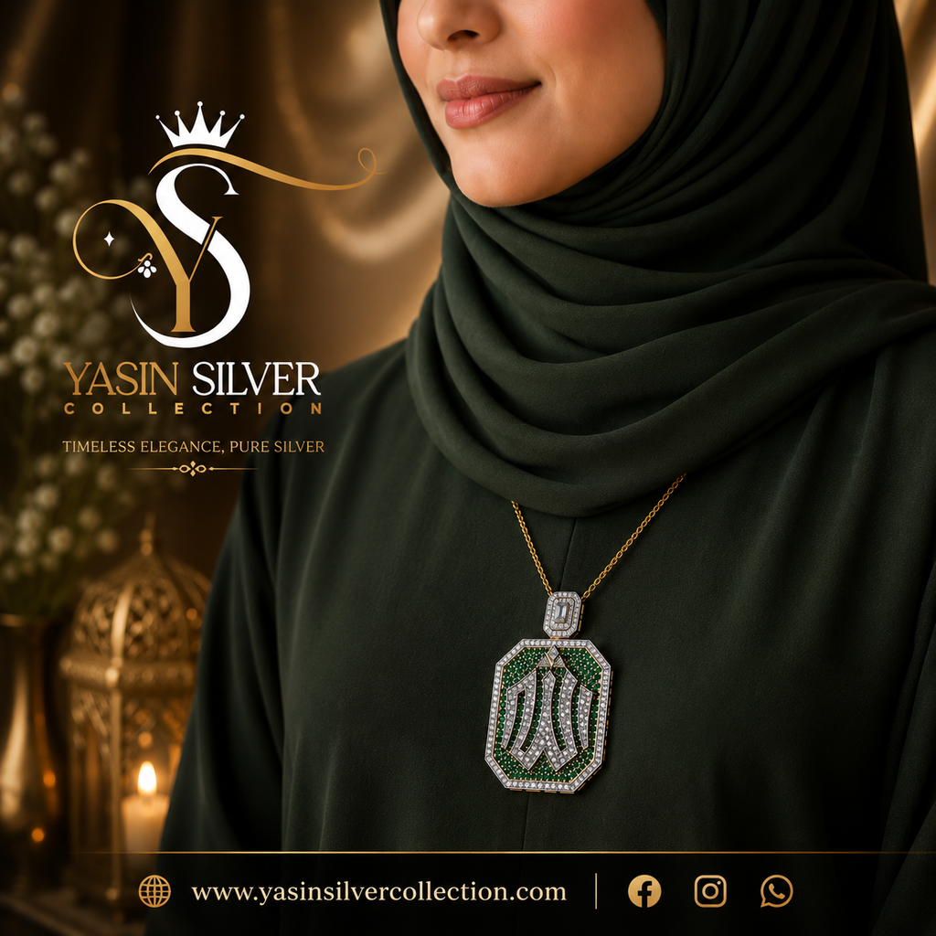 Green Zircon Islamic Pendant Necklace