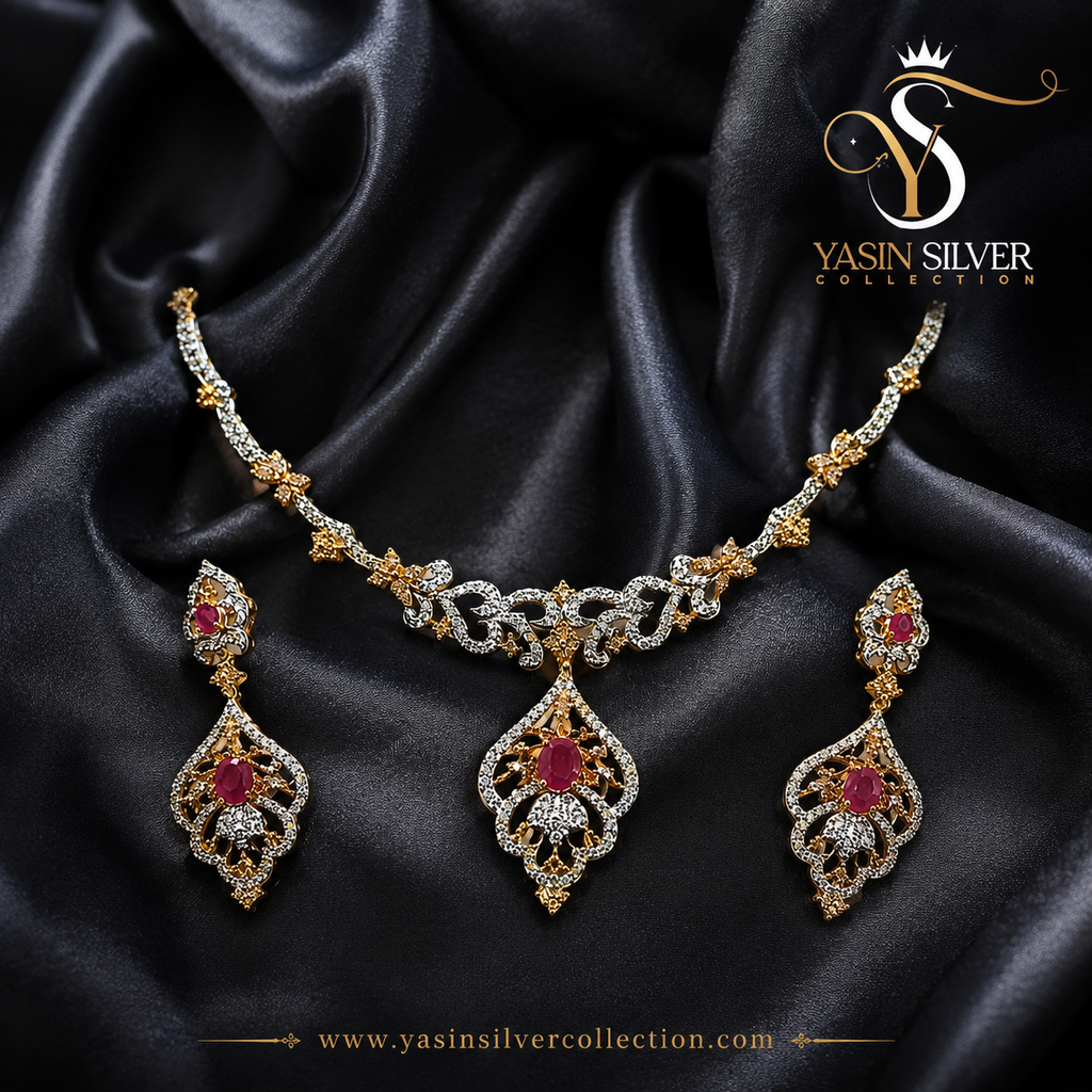 Ruby Royale Bridal Necklace Set
