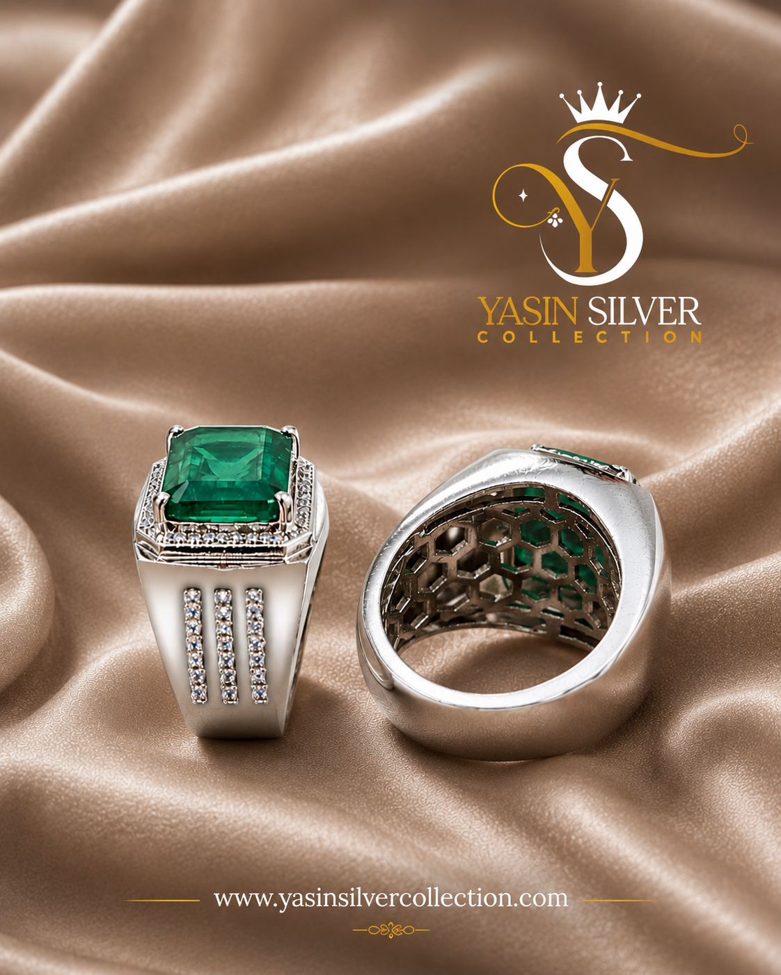 Emerald Stone Men’s Ring