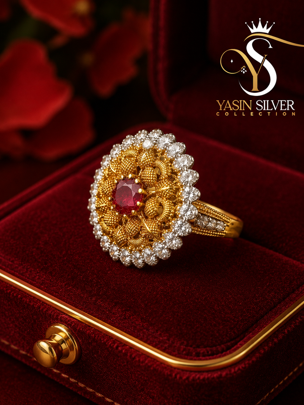 Ruby Blossom Ring