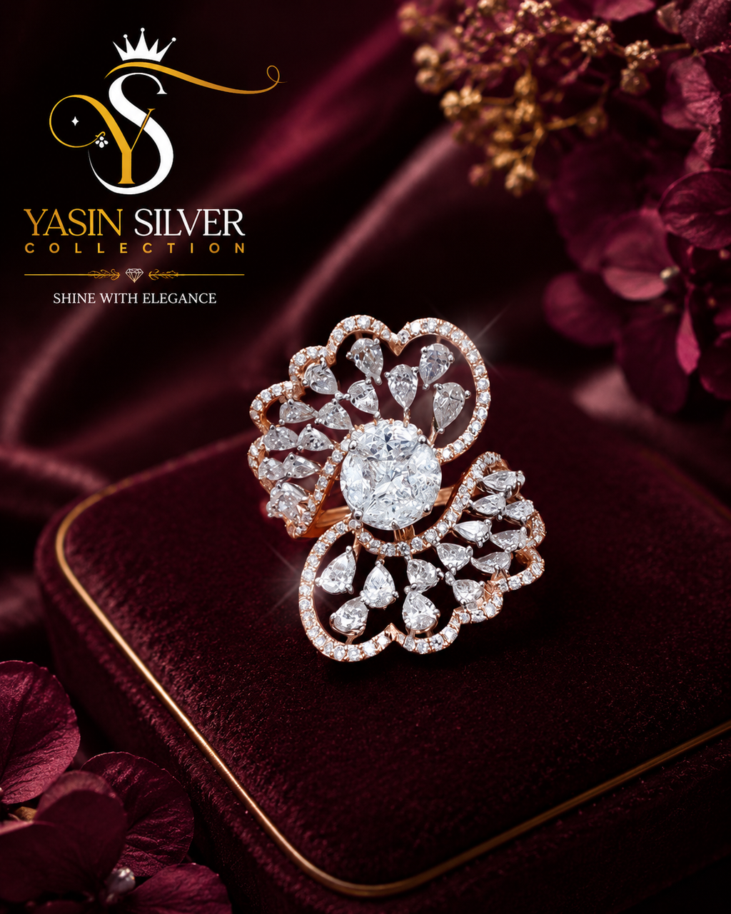 Royal Bloom Crystal Ring