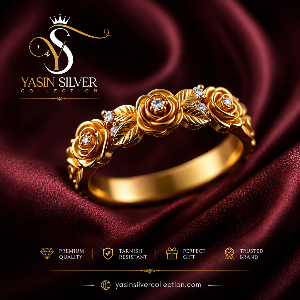 Golden Bloom Floral Ring