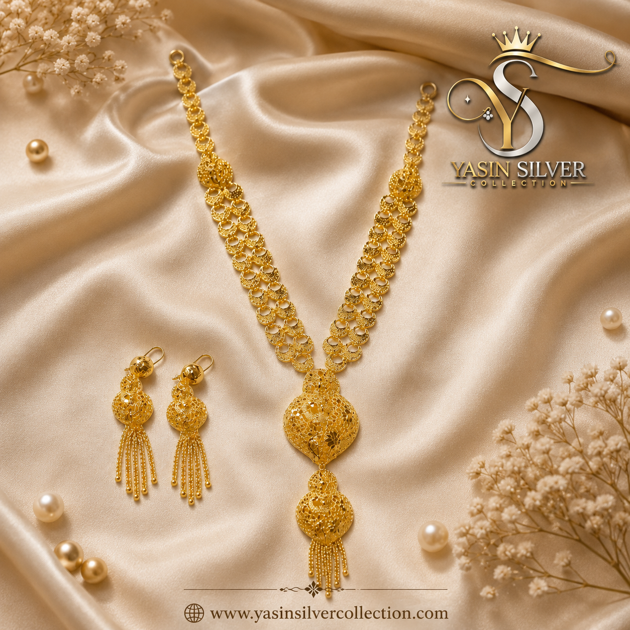Yasin Silver Collection Luxury Necklace Set
