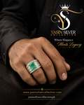 Emerald Panjshir Real Stone Gold Silver
