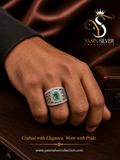 Natural Emerald Silver Ring