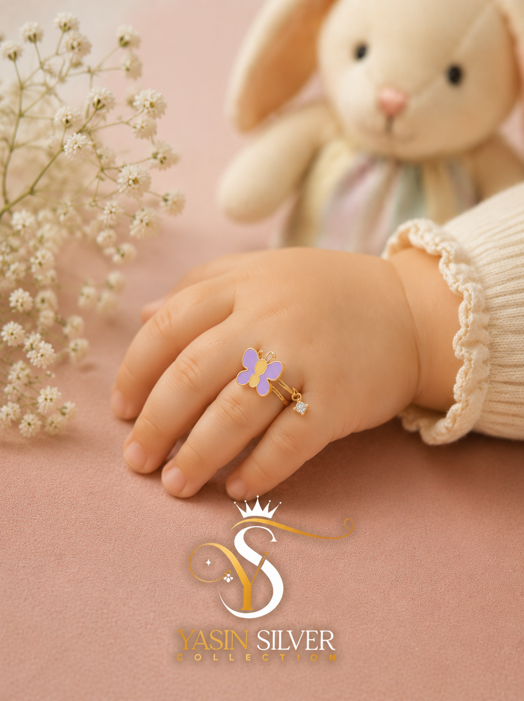 Tiny Butterfly Baby Ring