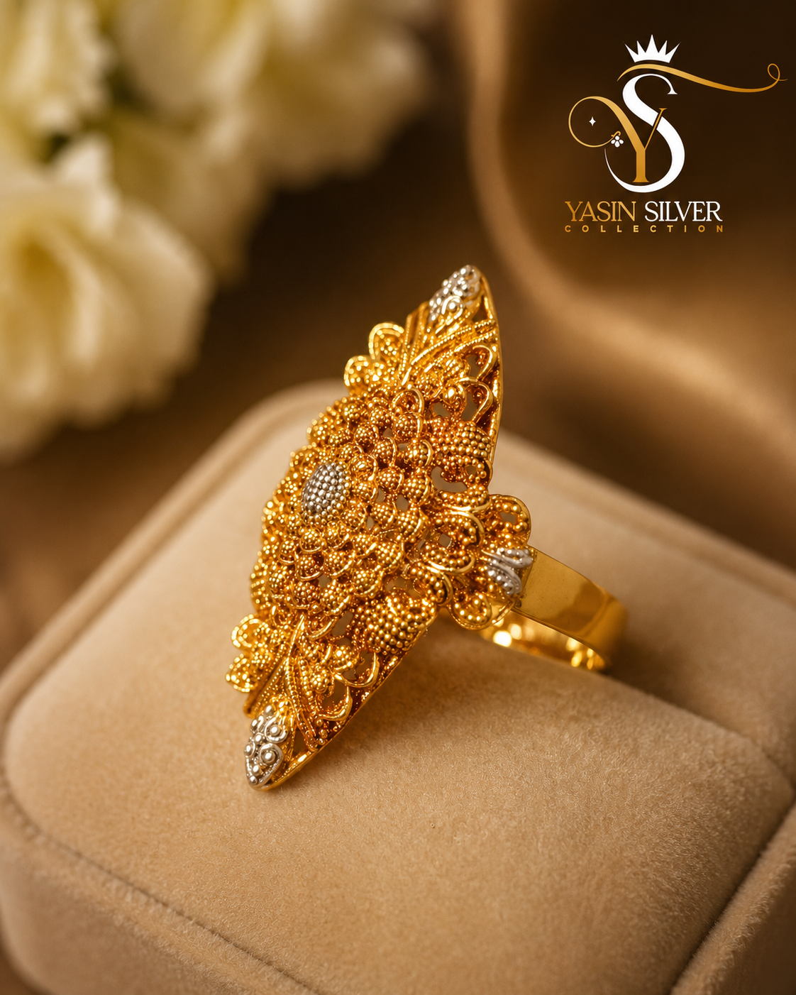 Royal Bridal Flower Ring
