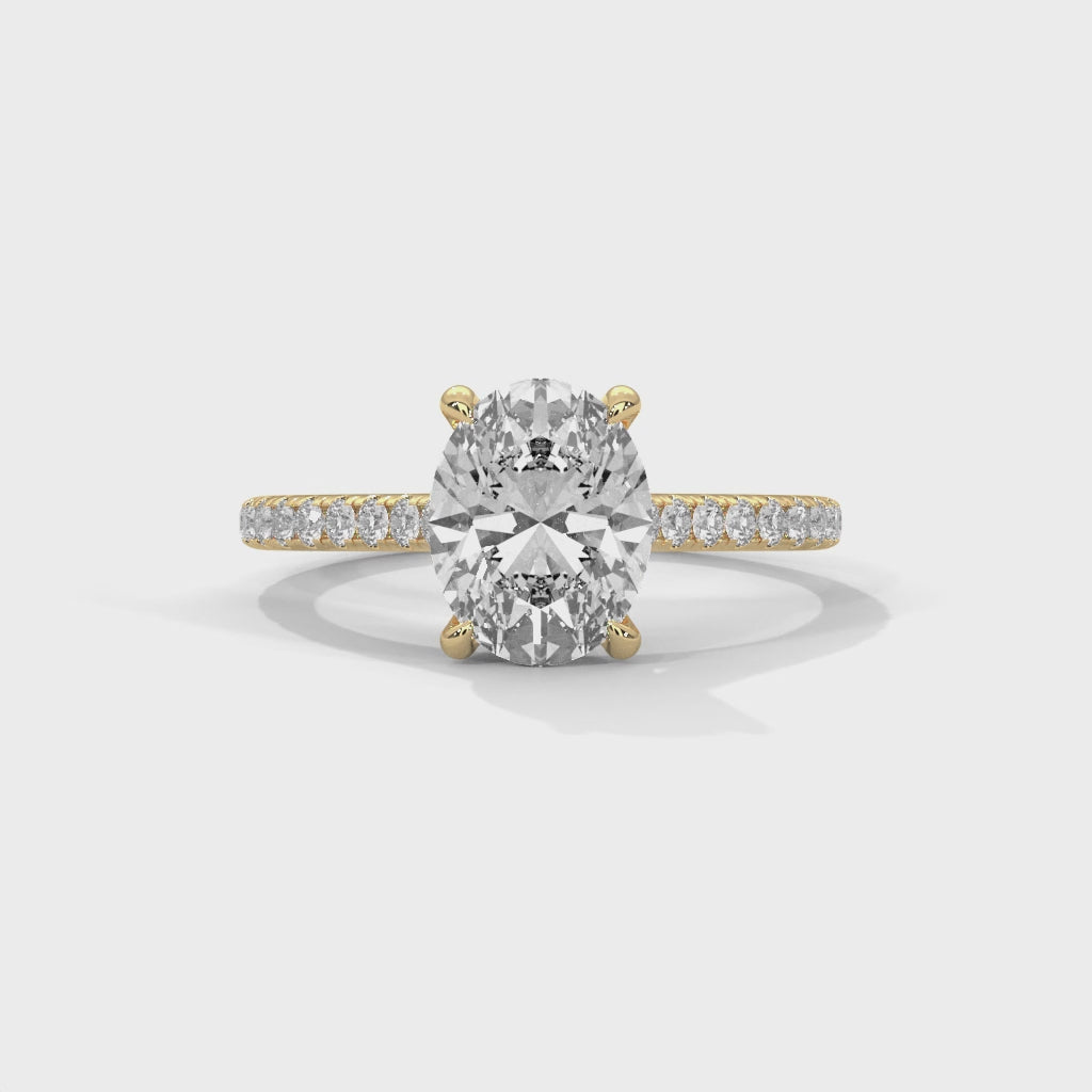 Crown Oval Diamond Ring