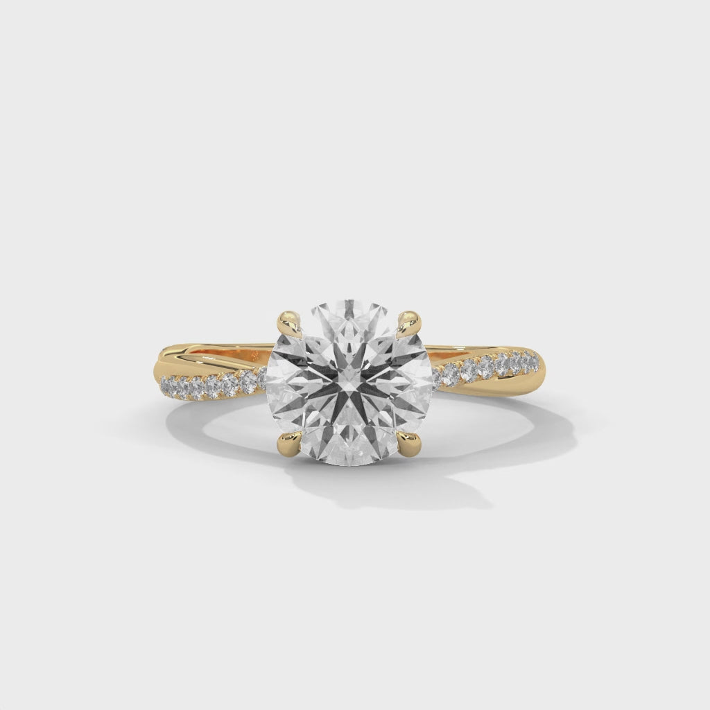 Rose Gold Twisted Diamond Ring