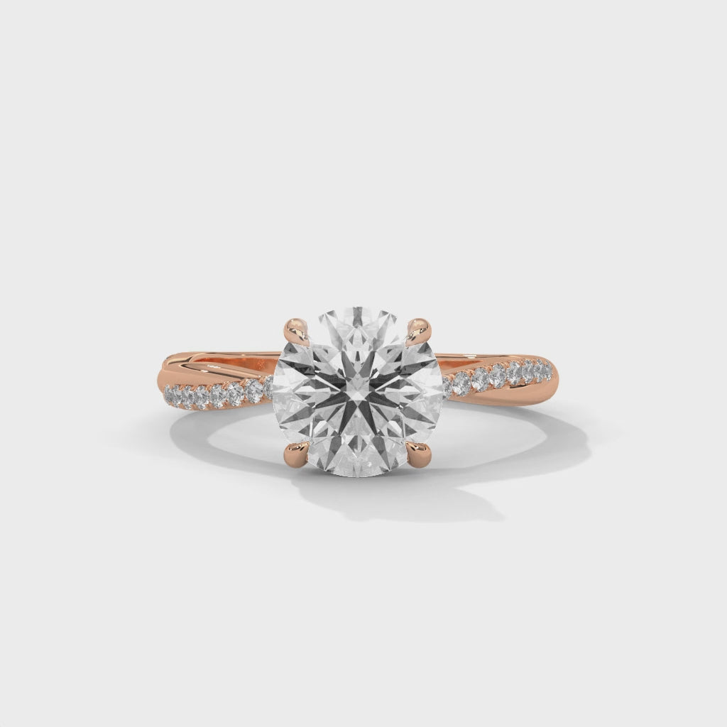 Rose Gold Twisted Diamond Ring