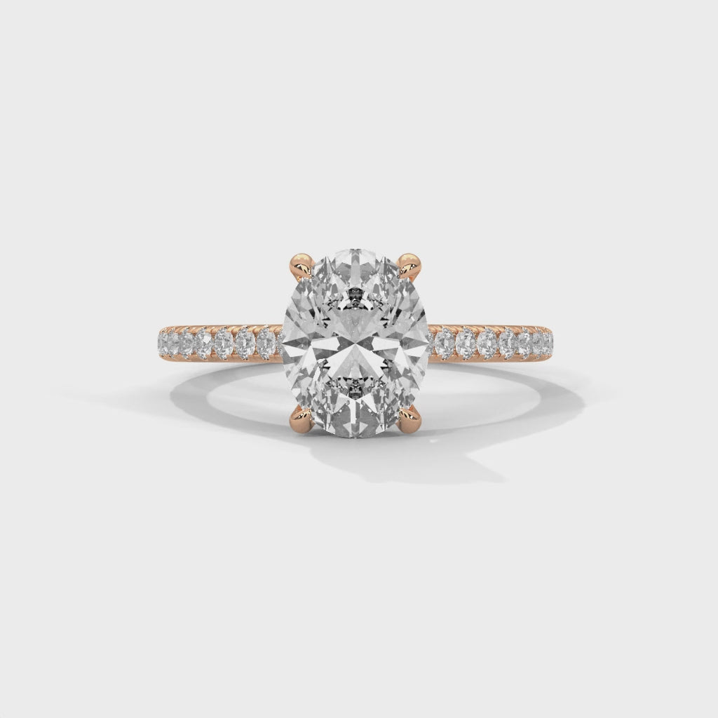 Crown Oval Diamond Ring