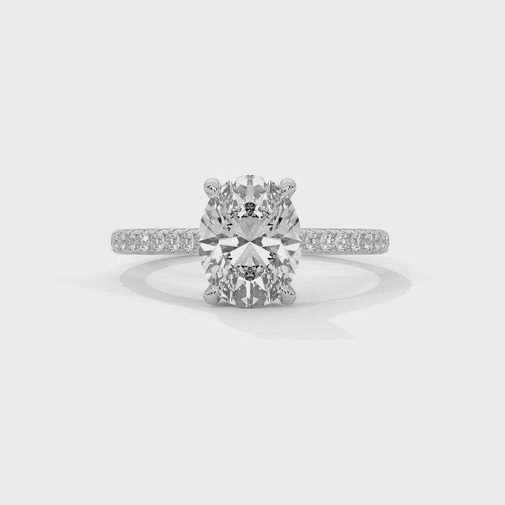 Crown Oval Diamond Ring